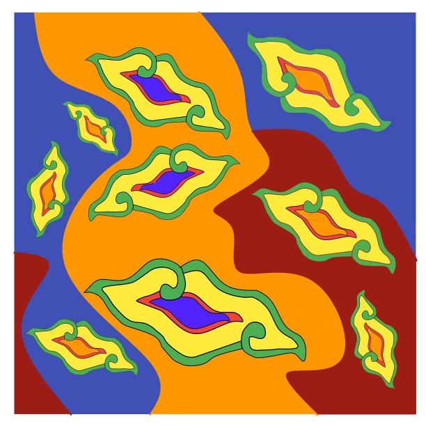 有彩色背景的蜡染图案图片下载