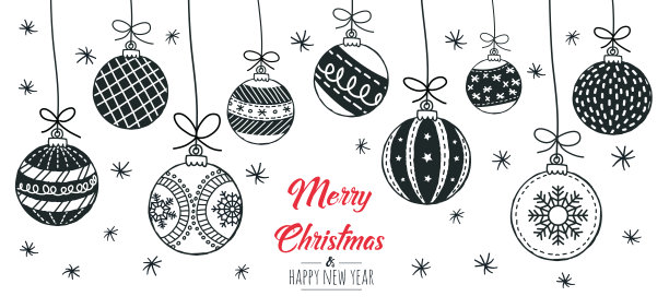 一套手画圣诞小玩意。装饰孤立的元素。涂鸦和草图矢量插图图片下载
