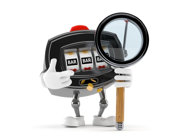 老虎机字符与放大镜图片下载