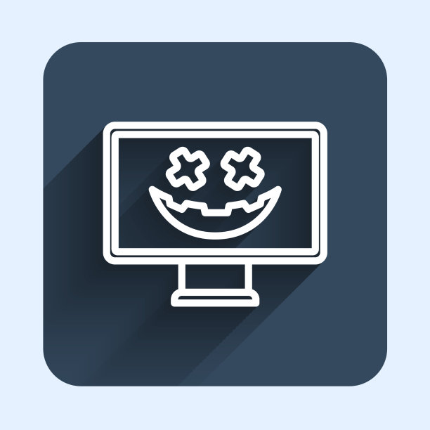 白线快乐的万圣节节日图标孤立图片下载