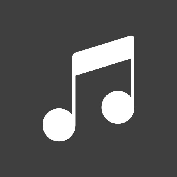 音乐笔记字形矢量图标在黑暗的背景图片下载