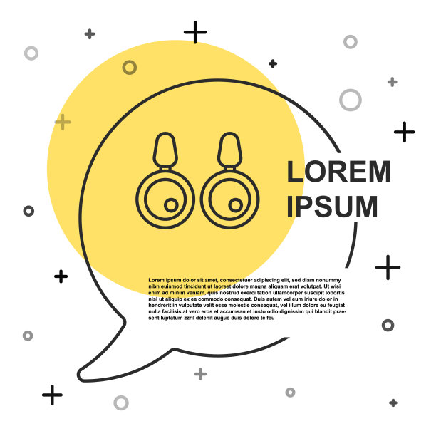 黑色线耳环图标隔离在白色图片下载