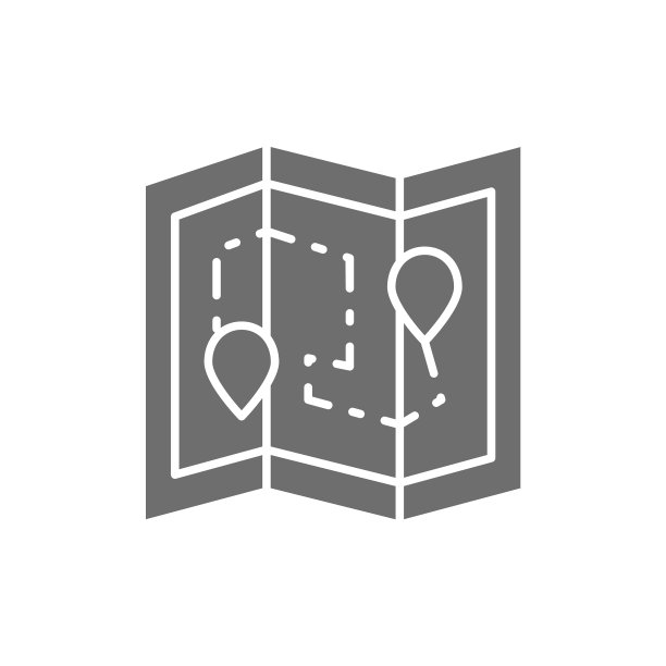 地图与定位针投递包裹路线图片下载