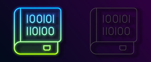 发光的霓虹灯线书编程图标图片下载