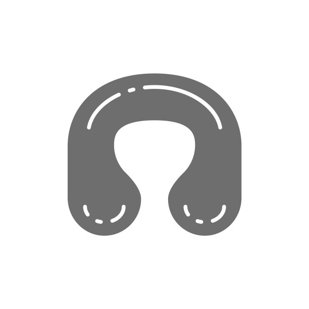 弯曲枕头颈部灰色图标图片下载