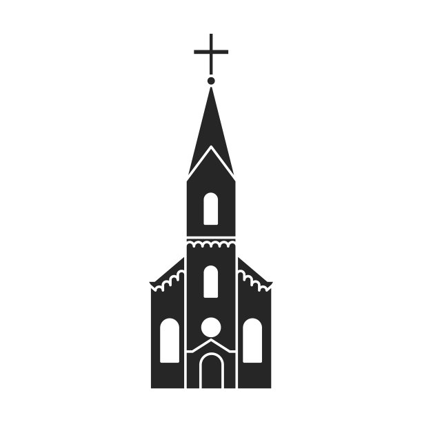 教堂偶像黑色偶像孤立图片下载