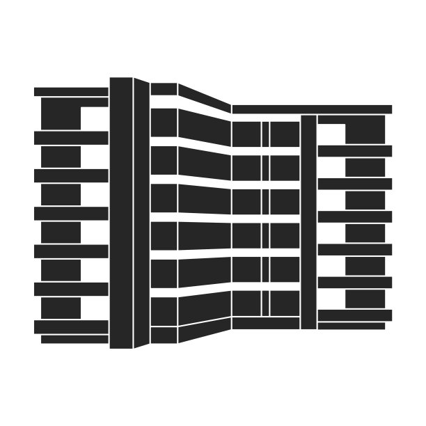 高楼大厦的黑色标志图片下载
