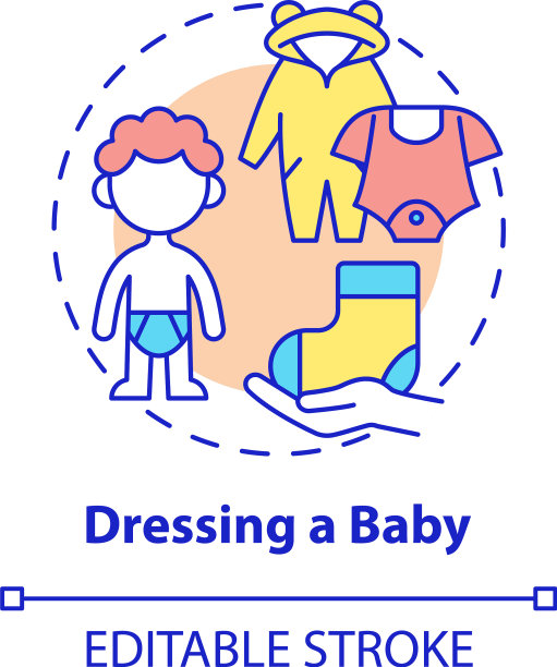 宝宝穿衣概念图标图片下载