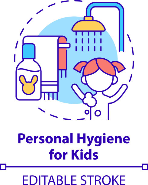 儿童个人卫生概念图标图片下载