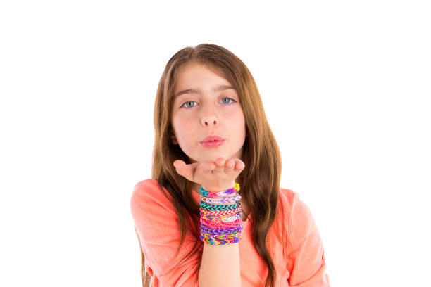 织机，橡皮筋，手镯，金发，小孩，女孩吹图片下载