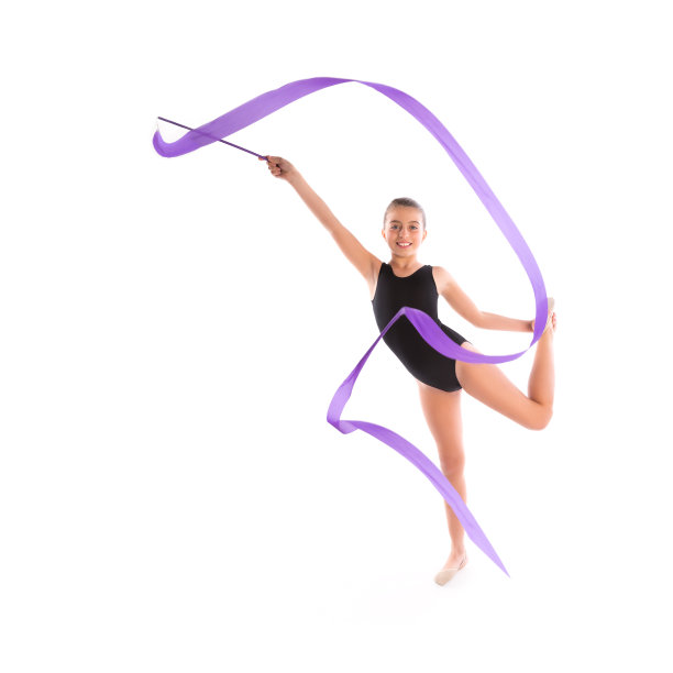 小女孩丝带艺术体操练习图片下载