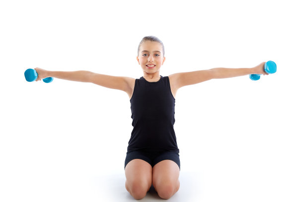 健身哑铃小女孩锻炼锻炼图片下载