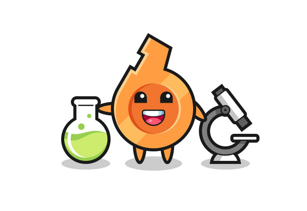 吉祥物人物口哨作为一个科学家图片下载