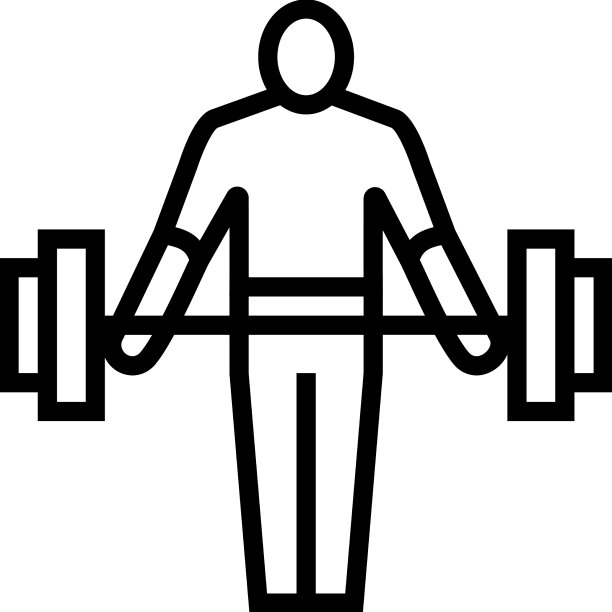 运动员运动与体重线图标图片下载