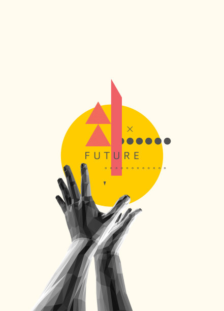 伸出空的手，抛掷或捕捉太阳。未来的技术。3D矢量插图广告，营销或演示。图片下载