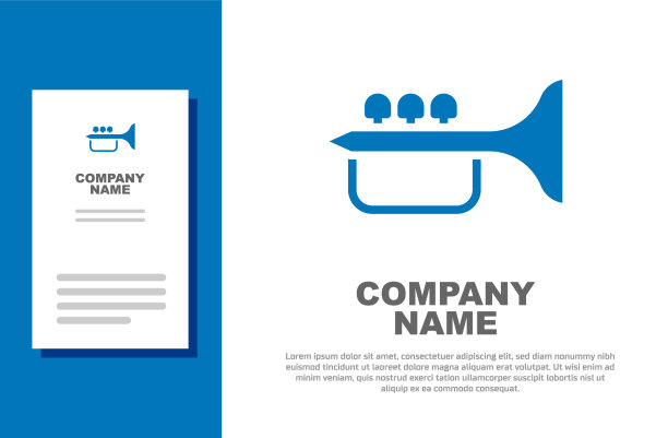 蓝色喇叭图标孤立在白色背景图片下载