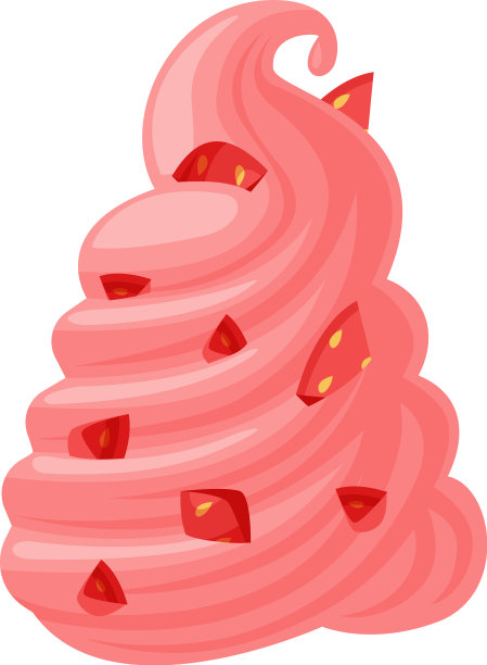 粉色草莓冰淇淋图片下载