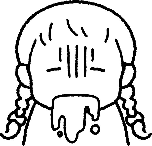 一个女孩呕吐的插图图片下载