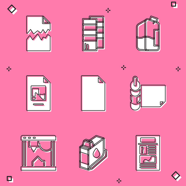 设置撕破的文件潘通打印机墨水瓶图片下载