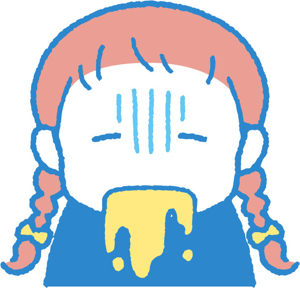 一个女孩呕吐的插图图片下载