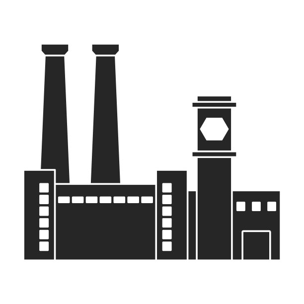 工厂建筑图标黑色图标图片下载