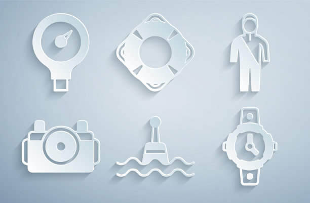 设置浮筒潜水衣，进行水肺潜水拍照图片下载