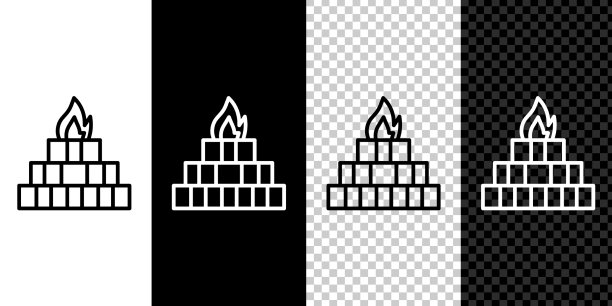 设置线yagna图标隔离在黑色和白色图片下载