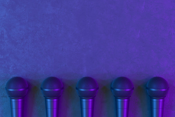 麦克风,霓虹灯图片下载