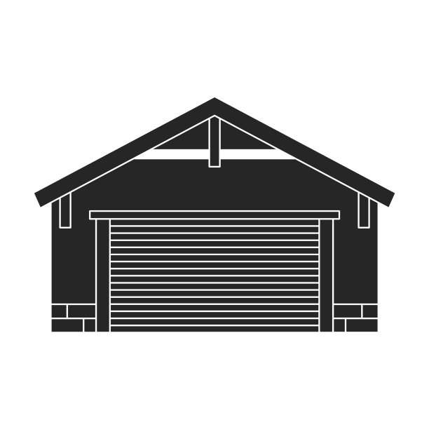 车库的建筑图标黑色图标图片下载