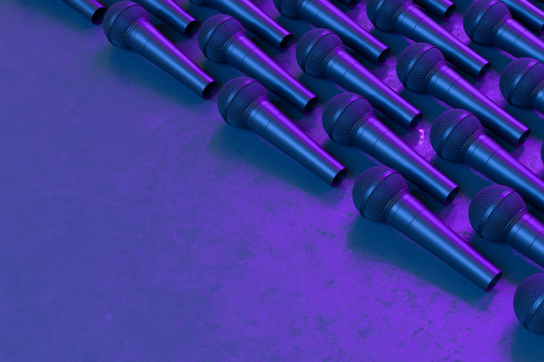 麦克风,霓虹灯图片下载