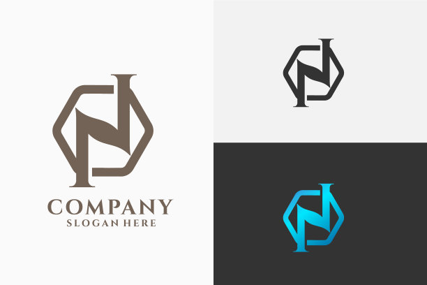 字形字母n孤立的六边形图形图片下载