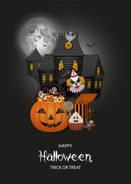 万圣节背景南瓜桶图片下载