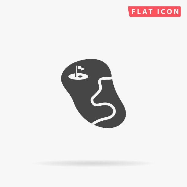 高尔夫球场球场平面图标手绘风格图片下载