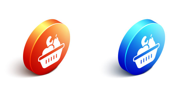 等距捐赠食品盒图标隔离在白色图片下载