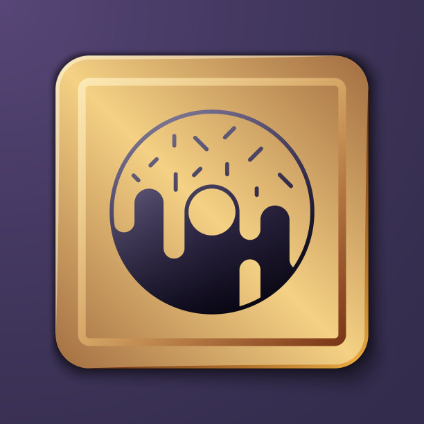 紫色甜甜圈与甜釉图标隔离上图片下载