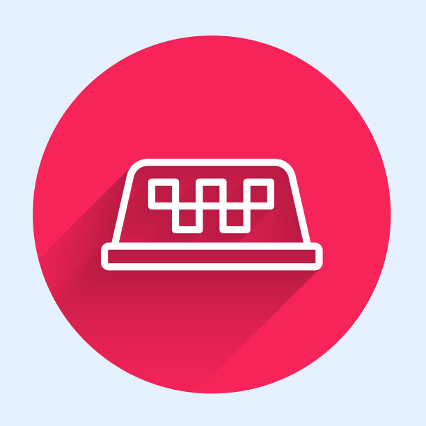 白线出租车车顶图标孤立与长图片下载