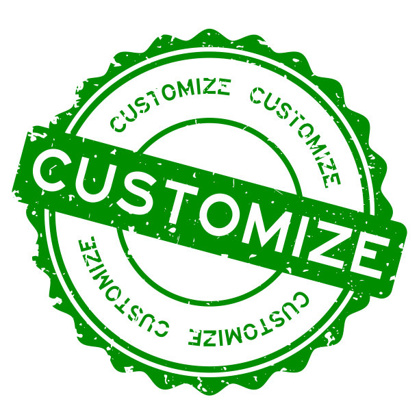 绿色自定义字圆形橡胶印章在白色背景上图片下载