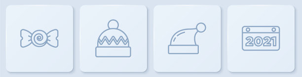 圣诞老人帽子冬天设线糖果图片下载