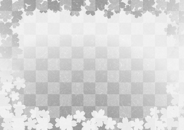 银格子背景与樱花图案图片下载