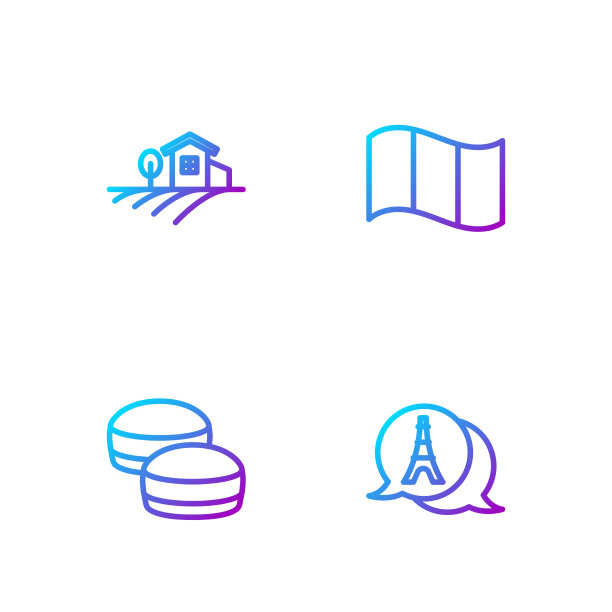 设行埃菲尔铁塔马卡龙饼干村图片下载