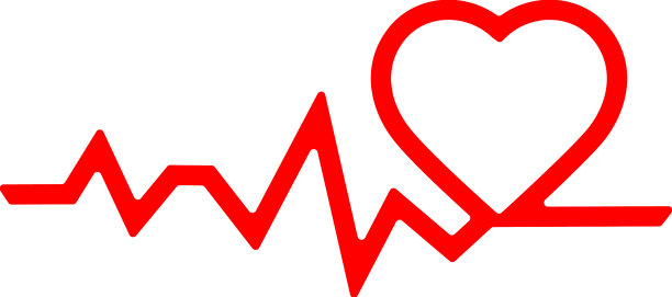 心脏脉搏图标设计模板隔离图片下载