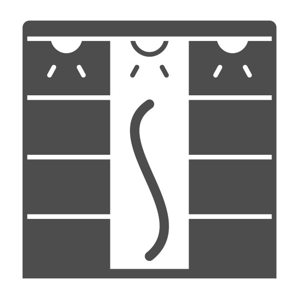 滑动衣橱与灯固体图标内部图片下载