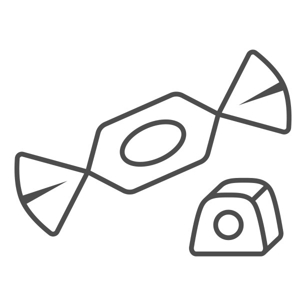 包着咖啡果仁糖的细线图标图片下载