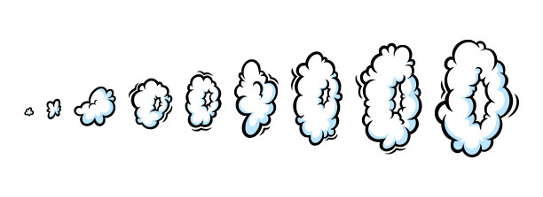 蒸汽环在漫画风格增长排圆形图片下载