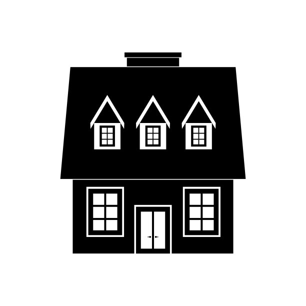 一幢两层住宅楼的图标图片下载