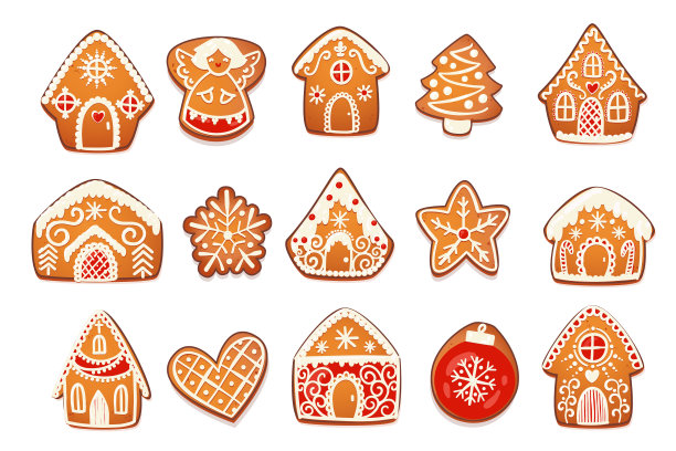 姜饼屋和饼干套图片下载