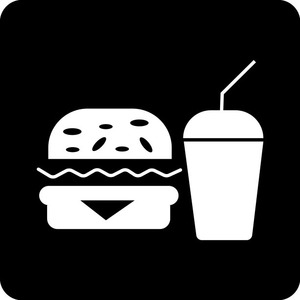 汉堡包和饮料在一起是垃圾食品的象征图片下载