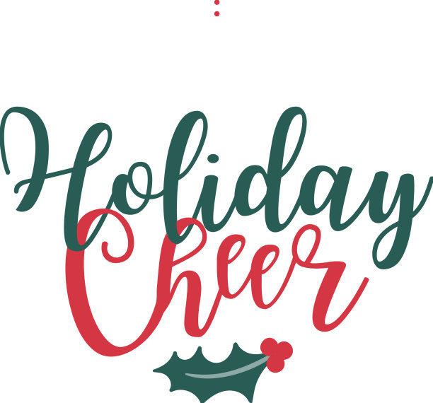 圣诞标志或徽章可爱的卡通冬青图片下载