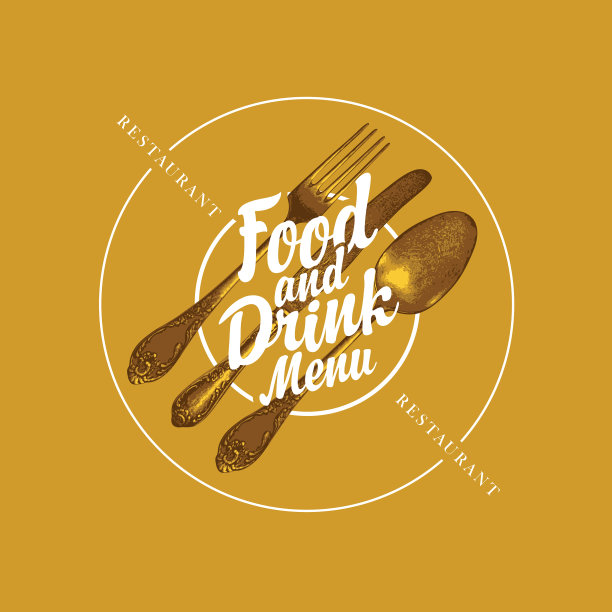 菜单餐厅与老式餐具图片下载