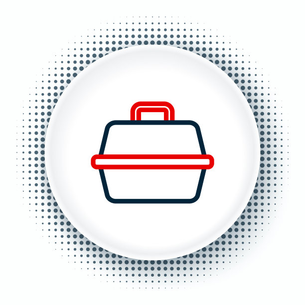 线宠物手提箱图标隔离在白色图片下载